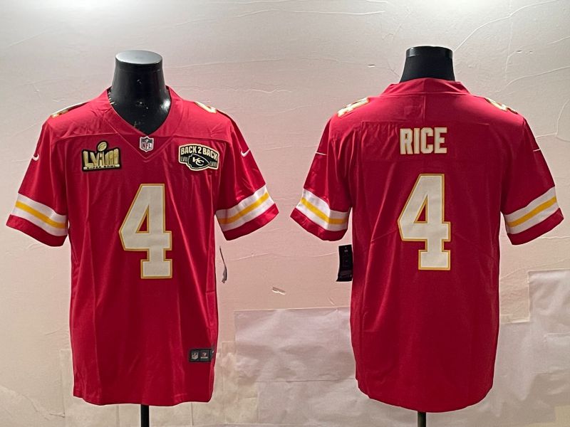 Men Kansas City Chiefs #4 Rice Red Second generations 2025 Nike Limited NFL Jersey style 2->kansas city chiefs->NFL Jersey